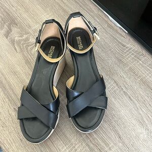 Michael Kors Sandals - size 8.5 Blacktop and Beige.